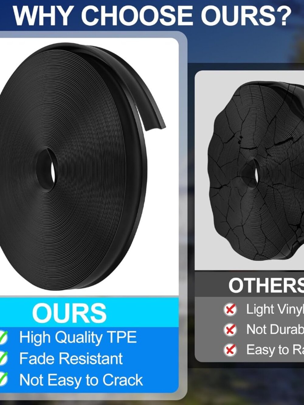 1" RV Trim Molding Insert, 100 FT Heavy Duty RV TPE Trim Molding Weather Strippi - Picture 4 of 7